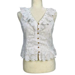 Anthropologie Meadow Rue Melanie Eyelet Blouse 8P